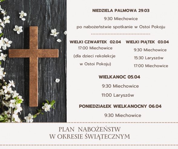 Zapraszamy na nabożeństwa Wielkiego Tygodnia i Wielkanocy
